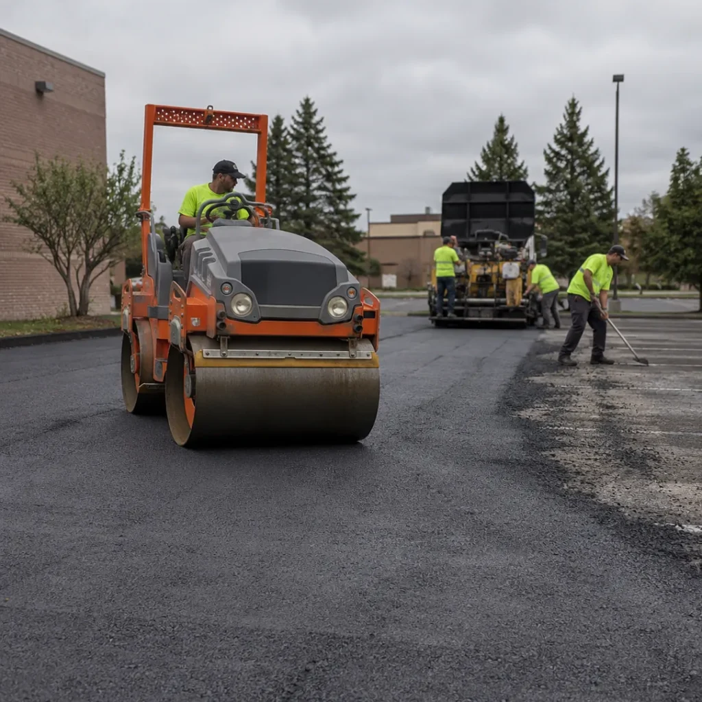 Paving Contractor reviewing surface alignment on a Broward County - FL patio installation with layout tools, Paving Contractor measuring slope on a Davie - FL walkway to improve drainage and surface safety