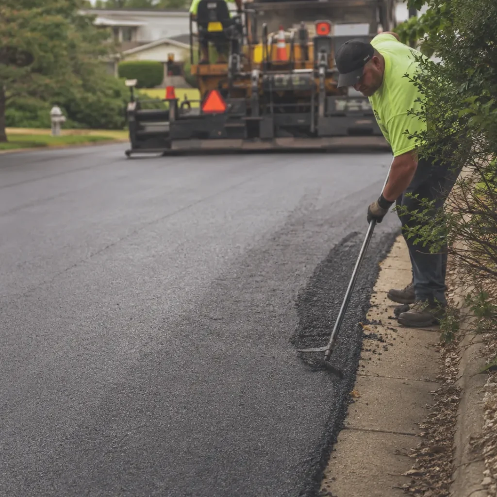 Paving Contractor in Southwest Ranches - FL measuring grade lines for a long residential driveway installation